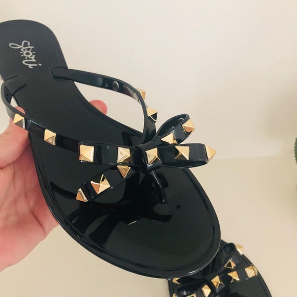 Black Flat Sandals PVC - Picture 2 of 4